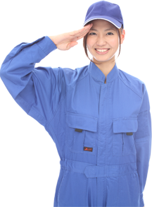 敬礼する女性
